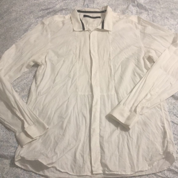 Givenchy Paris men’s tuxedo shirt pintuck pleats - Picture 3 of 11